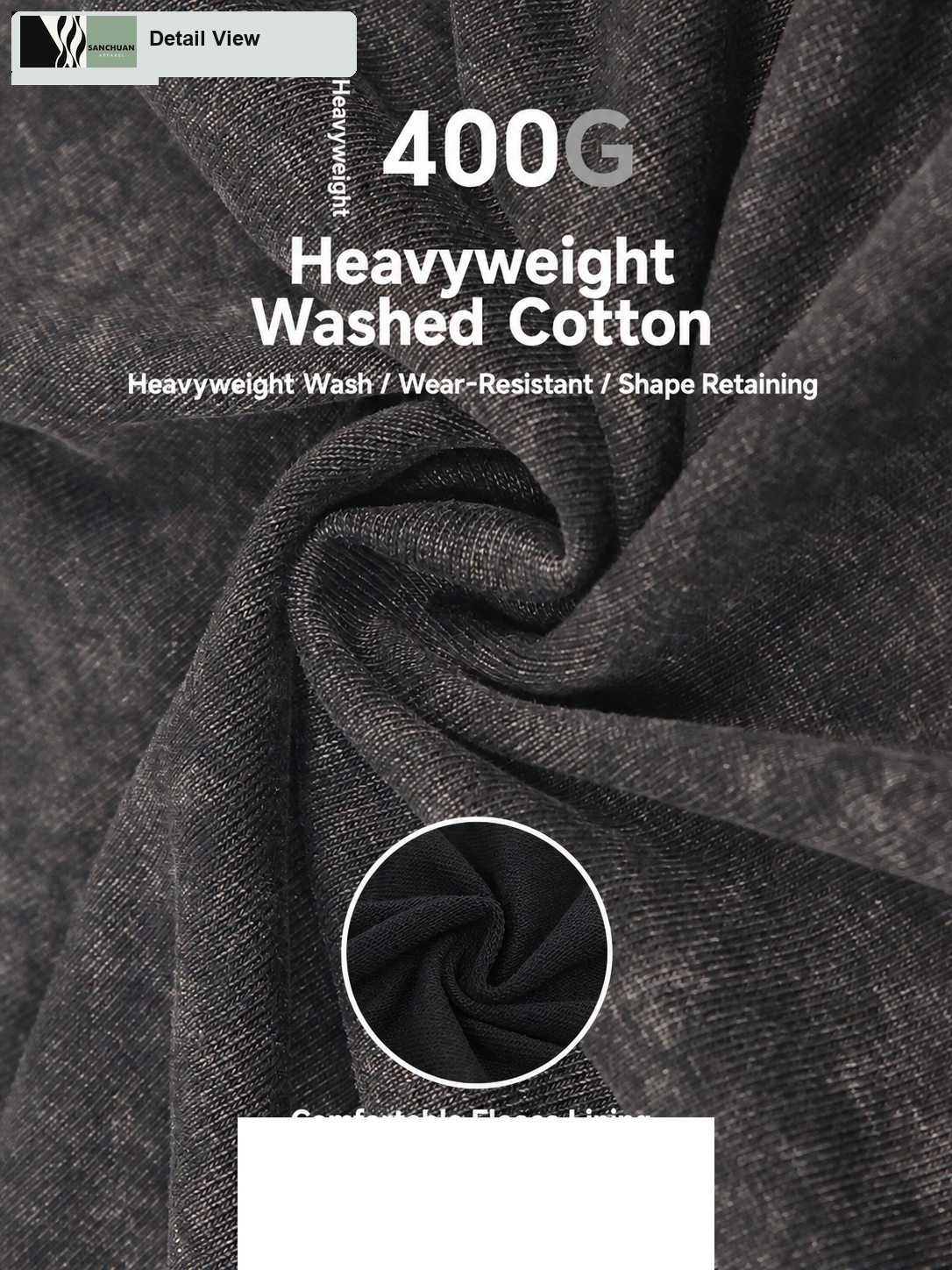 400g Vintage Washed Zip Hoodie detail image 2
