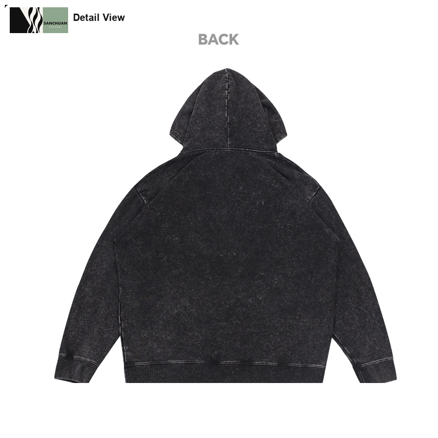 400g Vintage Washed Pullover Hoodie detail image 3