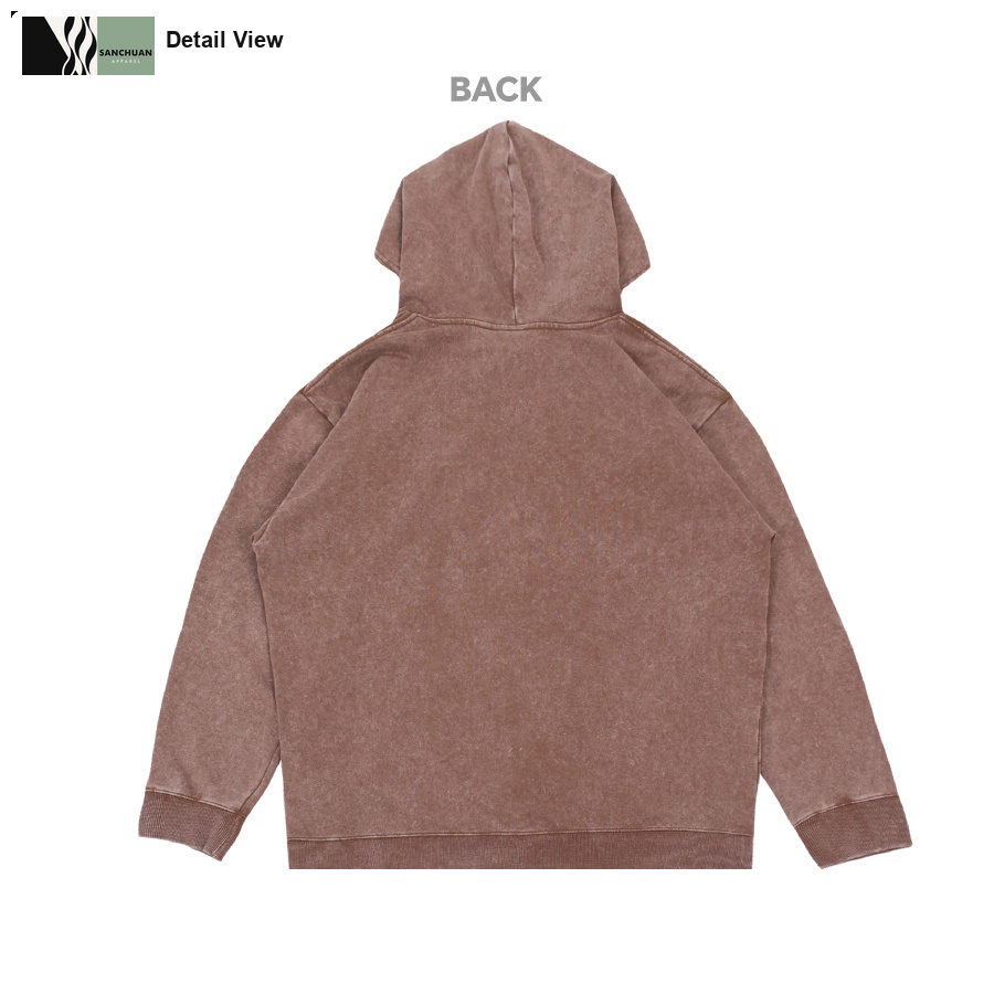 400g Vintage Washed Pullover Hoodie detail image 4
