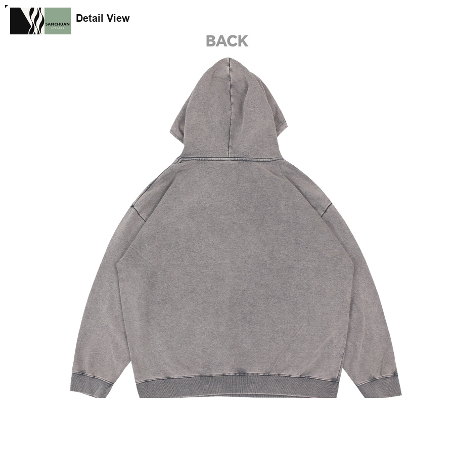 400g Vintage Washed Pullover Hoodie detail image 6