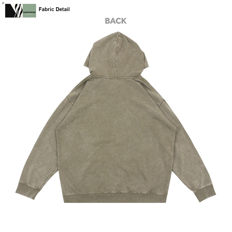 400g Vintage Washed Pullover Hoodie detail image 7