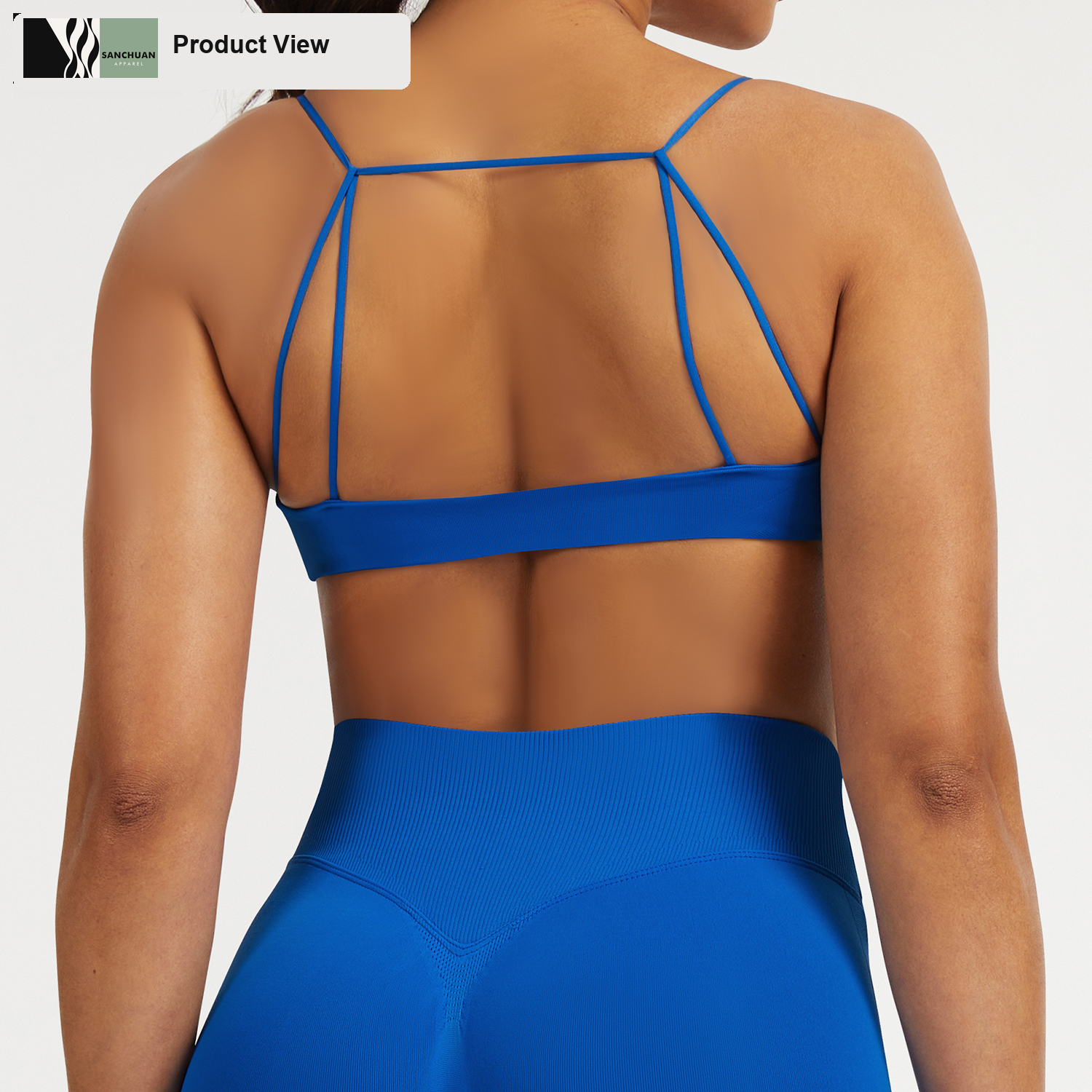 High Performance Sports Bra With Removable Pads Cross Strap Back detail image 2