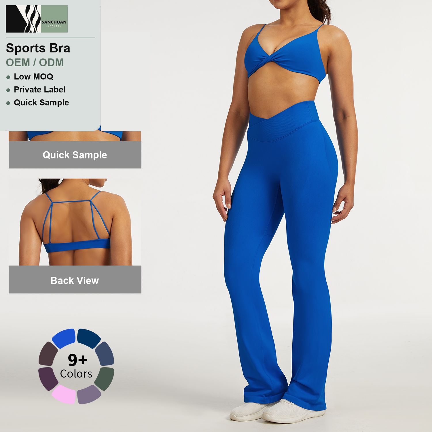 High Performance Sports Bra With Removable Pads Cross Strap Back detail image 3