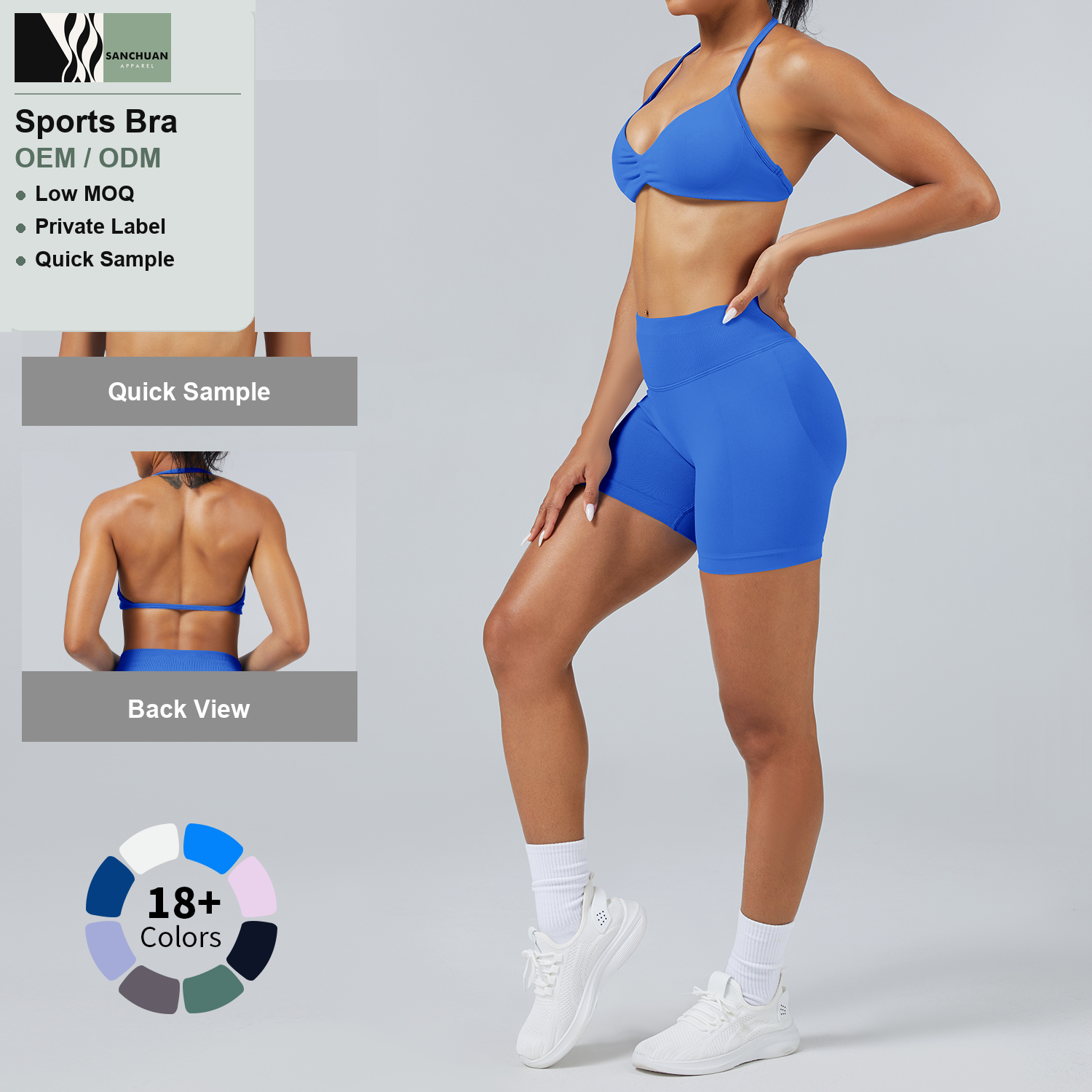 Yoga Sports Bra Open Back Racer Design detail image 3