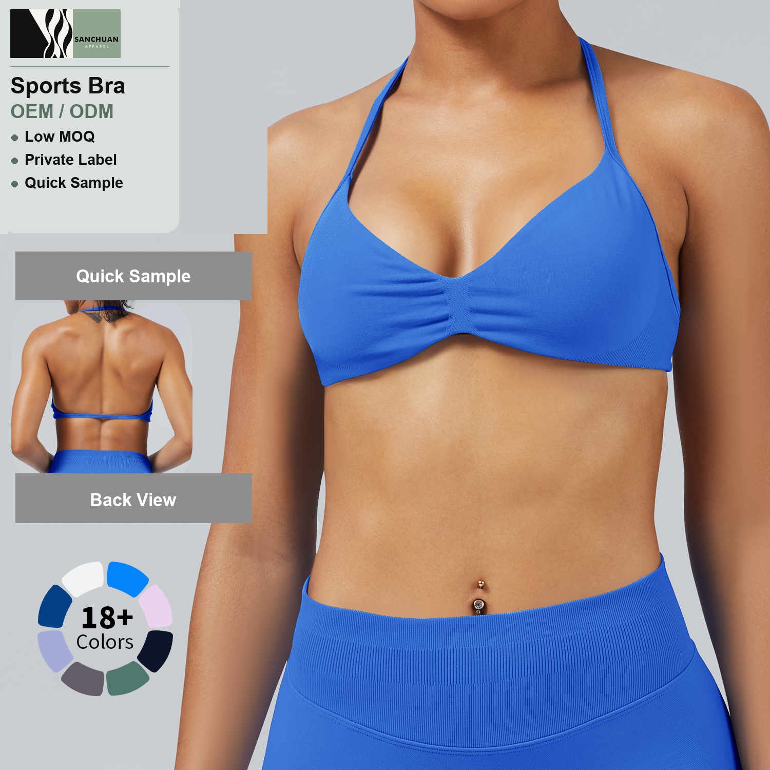 Yoga Sports Bra Open Back Racer Design detail image 4