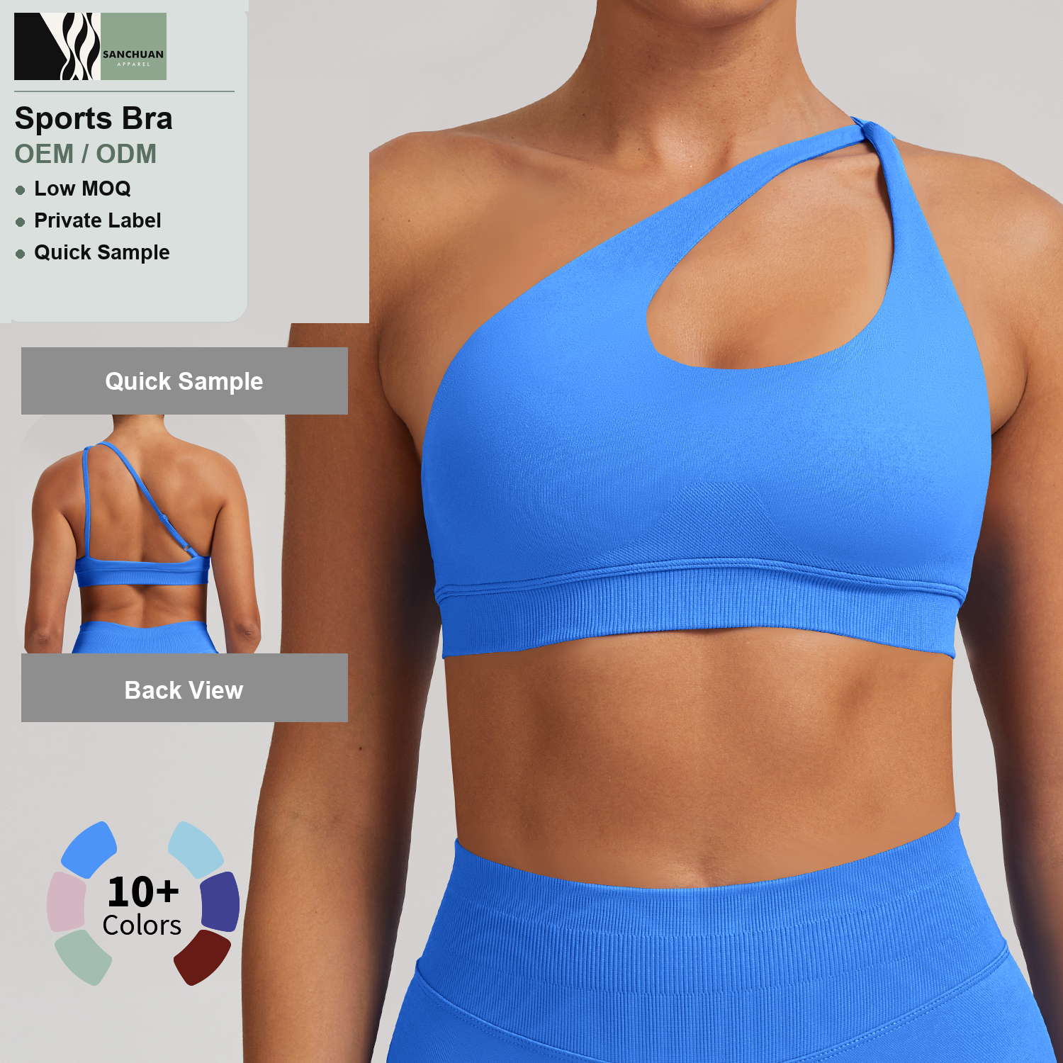 Sports Bra Square Neck With Cutout Design detail image 4