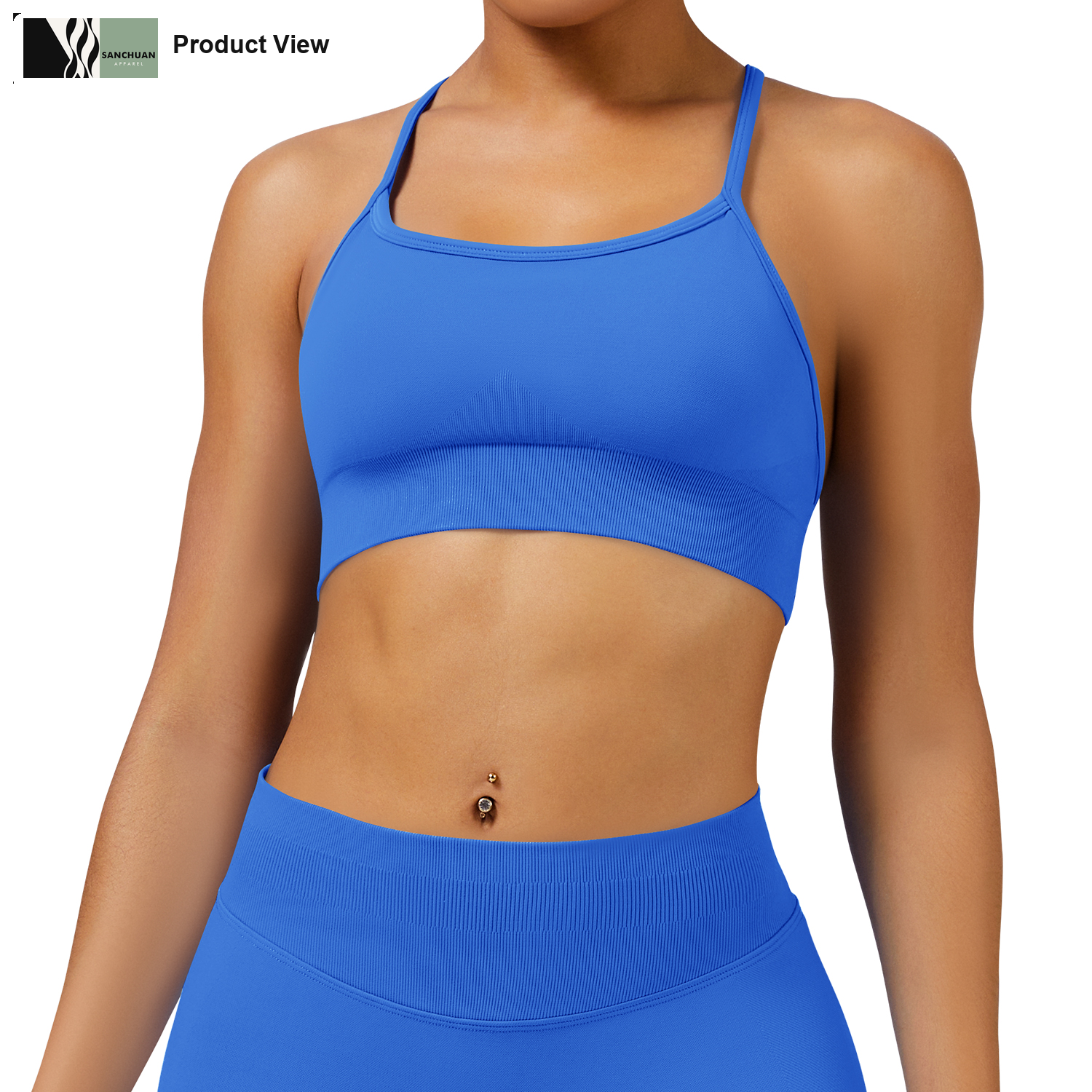 High Performance Sports Bra With Removable Pads Cross Strap Back 1 detail image 1
