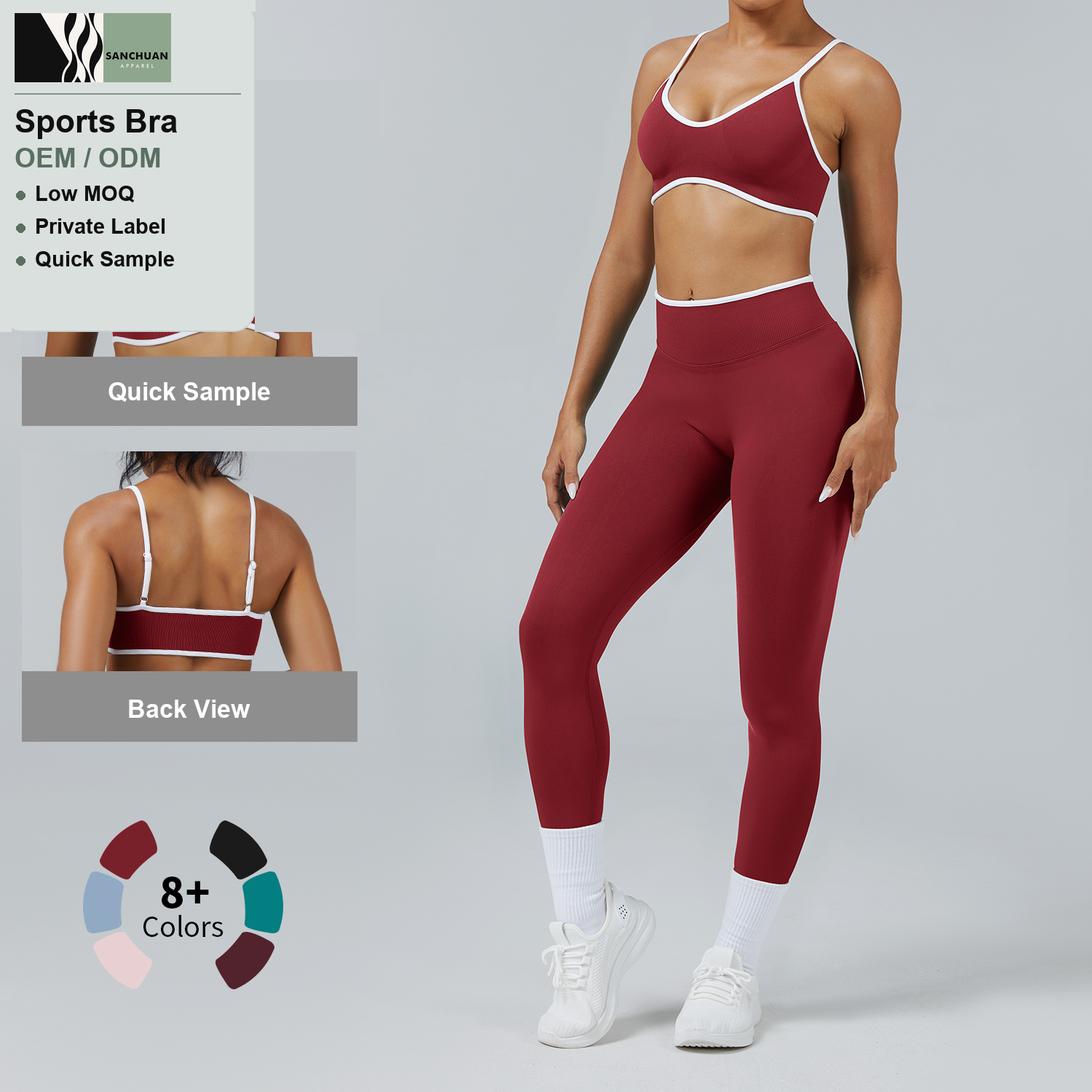 Sports Bra Square Neck With Cutout Design 1 detail image 3