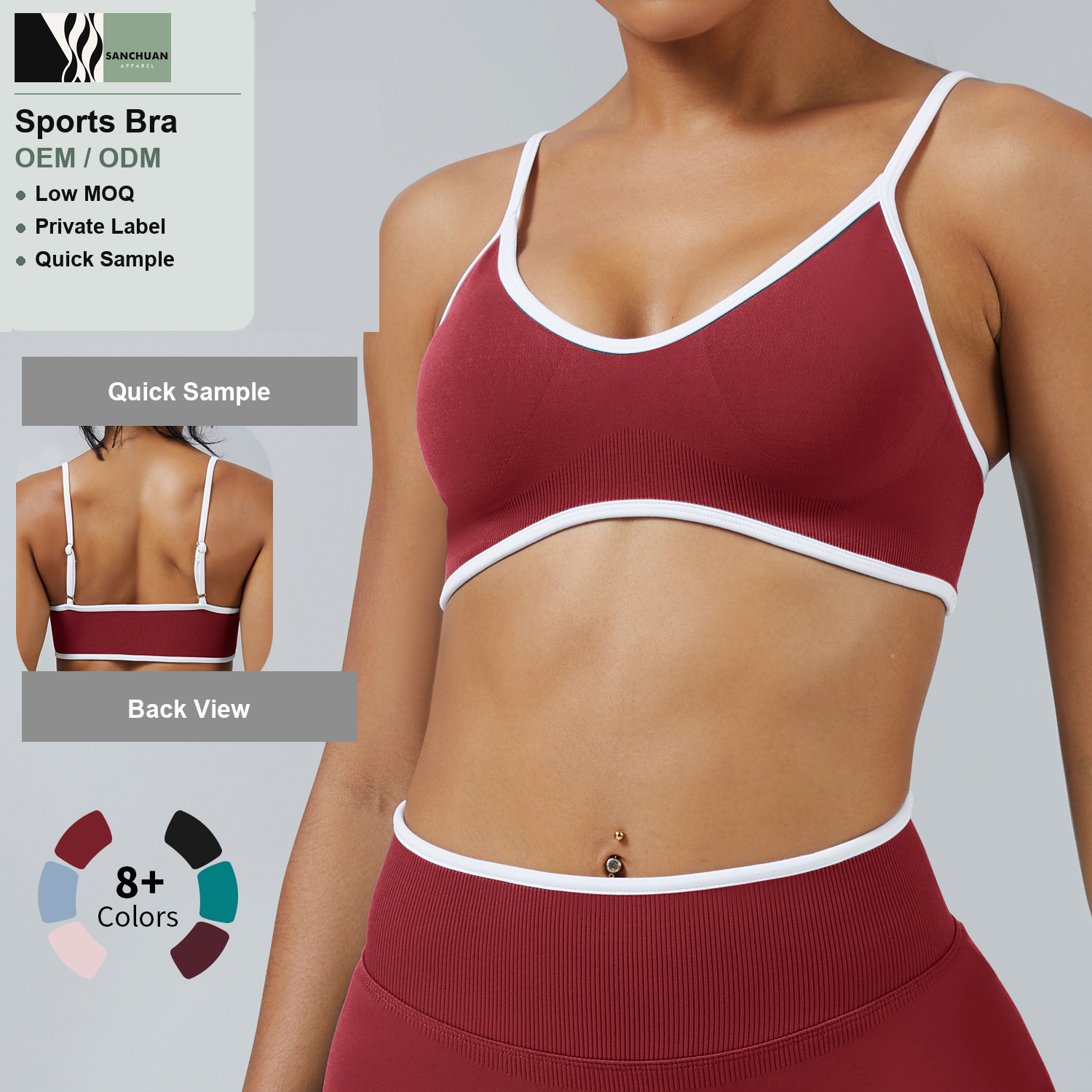 Sports Bra Square Neck With Cutout Design 1 detail image 4