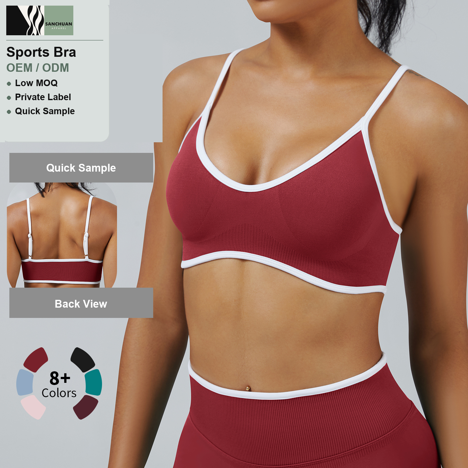 Sports Bra Square Neck With Cutout Design 1 detail image 5