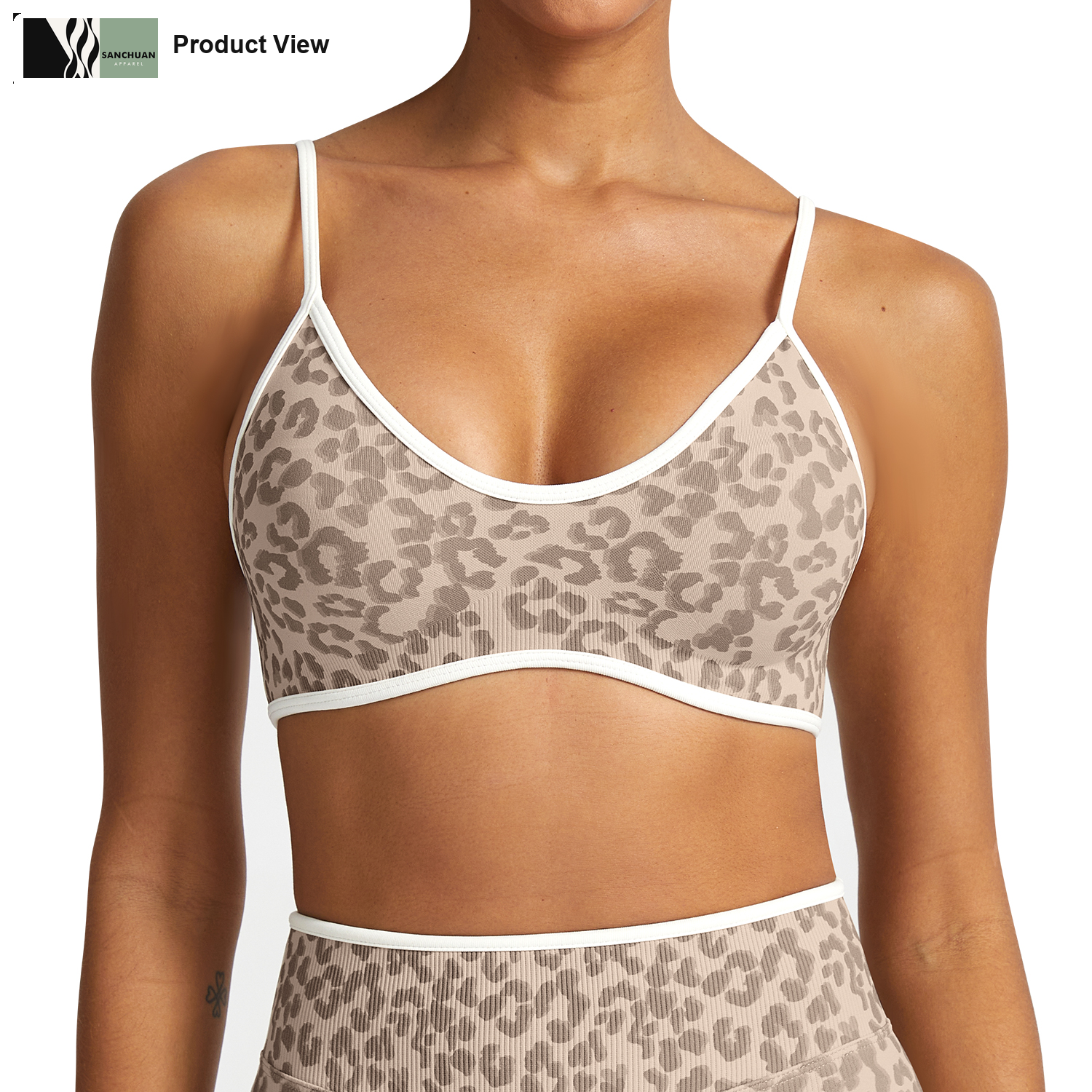 Leopard Print Seamless Sports Bra detail image 1
