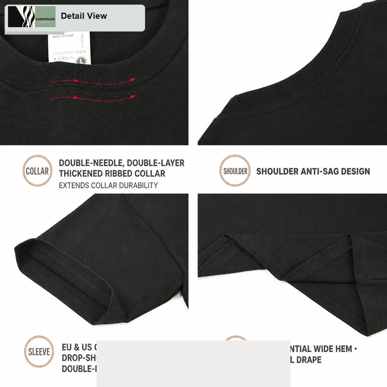 320g Heavyweight Cotton T-Shirt detail image 5