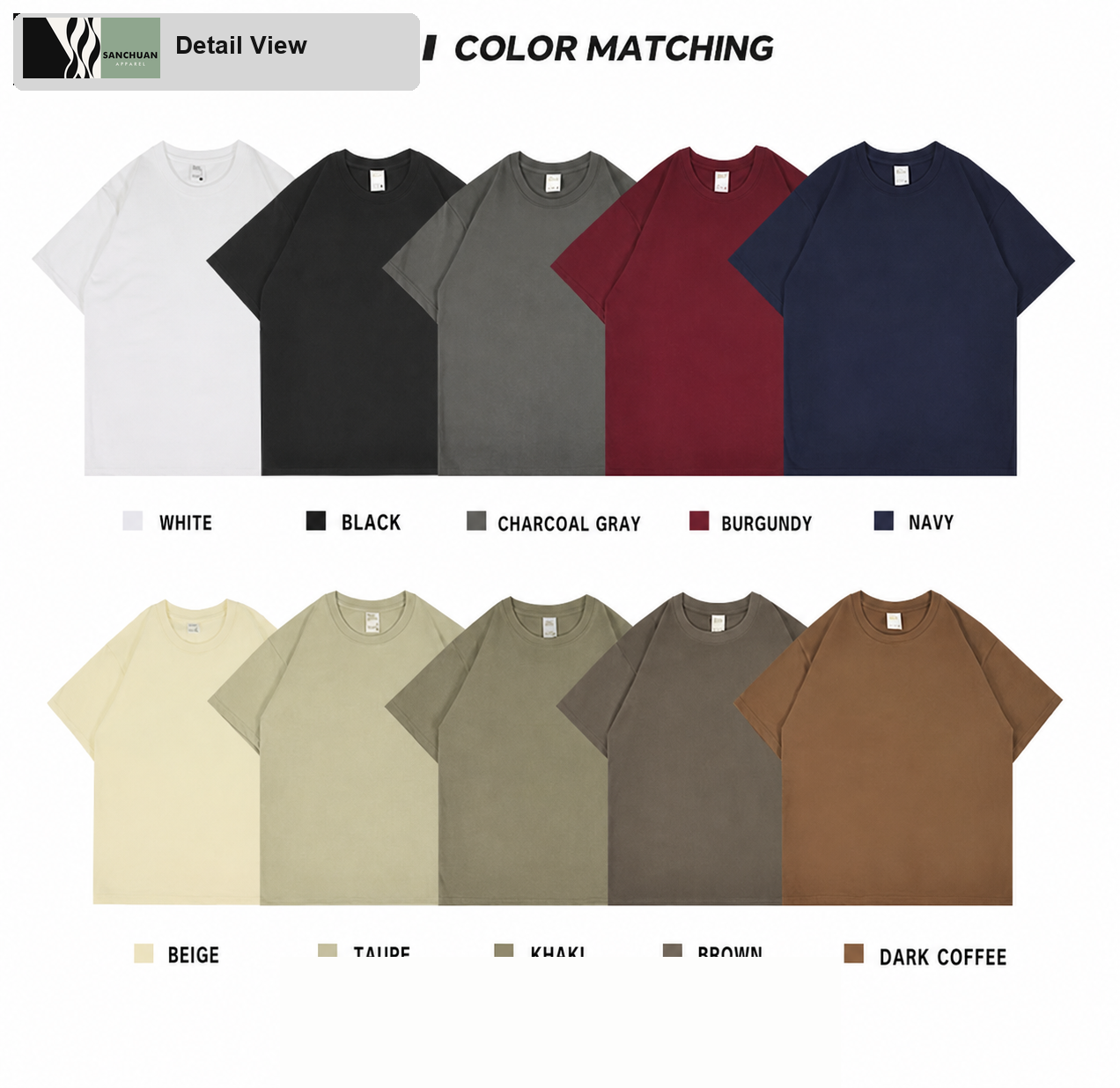 320g Heavyweight Cotton T-Shirt detail image 7