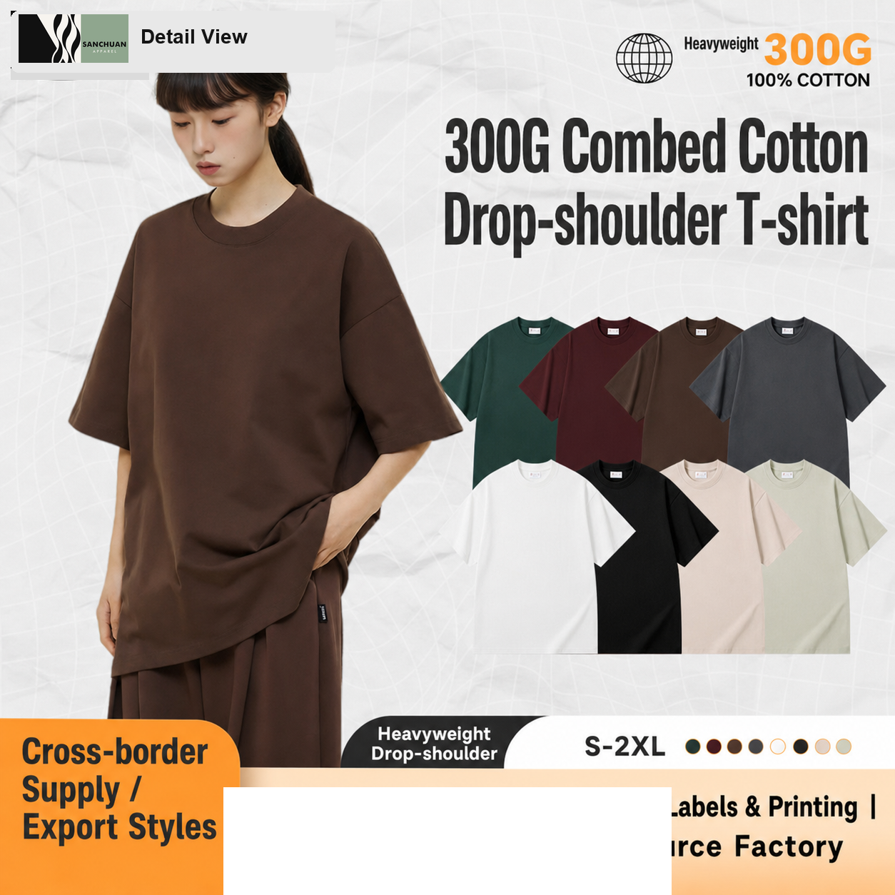300g Heavyweight Cotton T-Shirt detail image 2