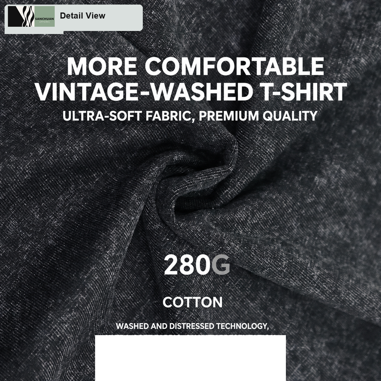 280g Washed Cotton T-Shirt detail image 4