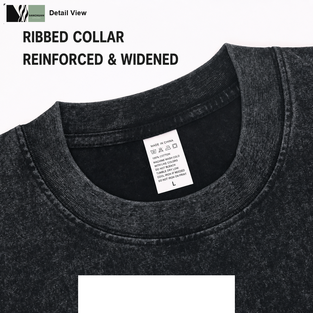 280g Washed Cotton T-Shirt detail image 6