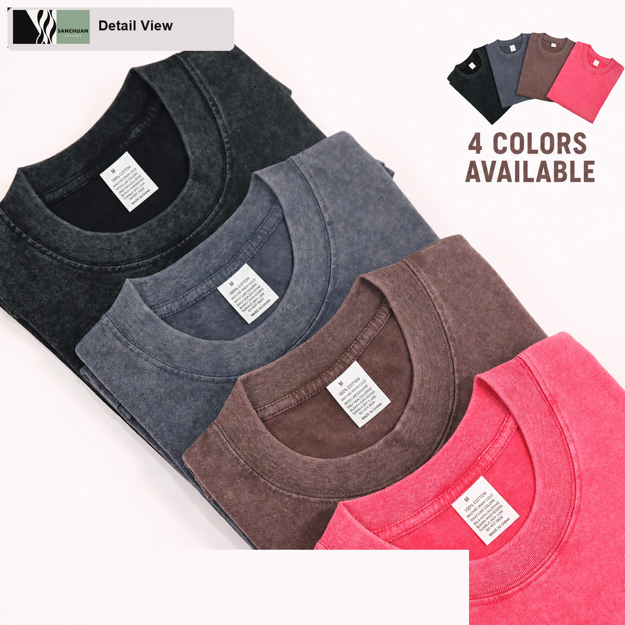 280g Washed Cotton T-Shirt detail image 8