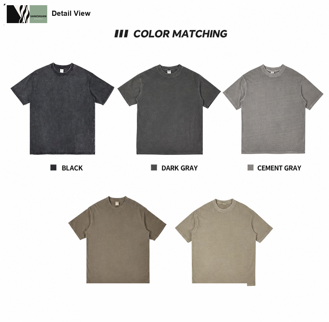280g Washed Cotton T-Shirt detail image 8