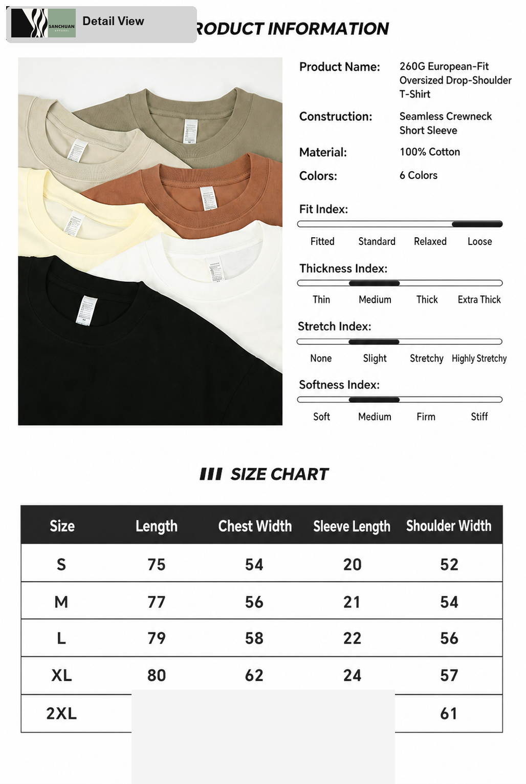 260g Heavyweight Cotton T-Shirt detail image 8