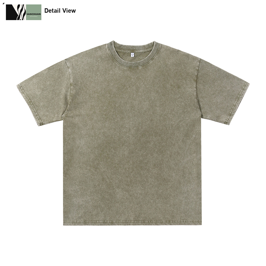 250g Washed Cotton T-Shirt detail image 7