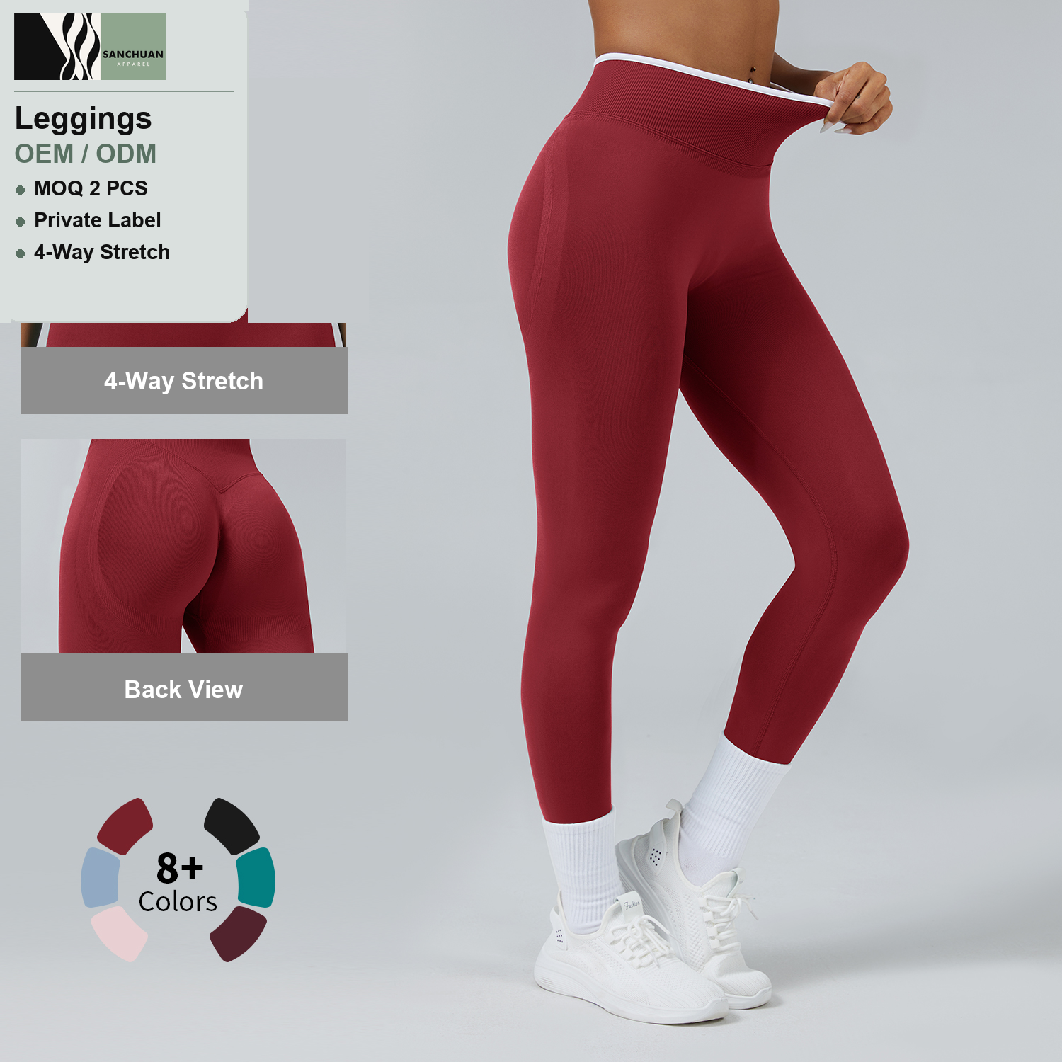 High Waist Yoga Leggings Sculpted Fit Effortless Comfort 1 detail image 3