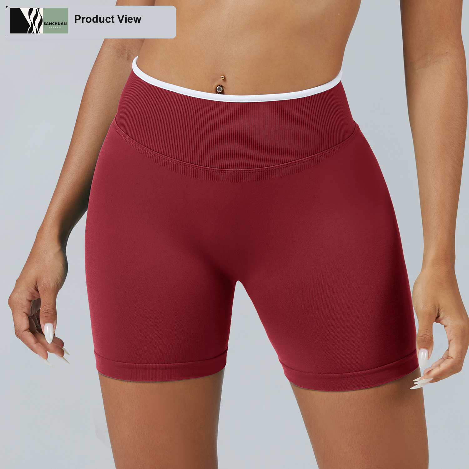 High Waist Yoga Shorts Seamless Comfort Support detail image 1