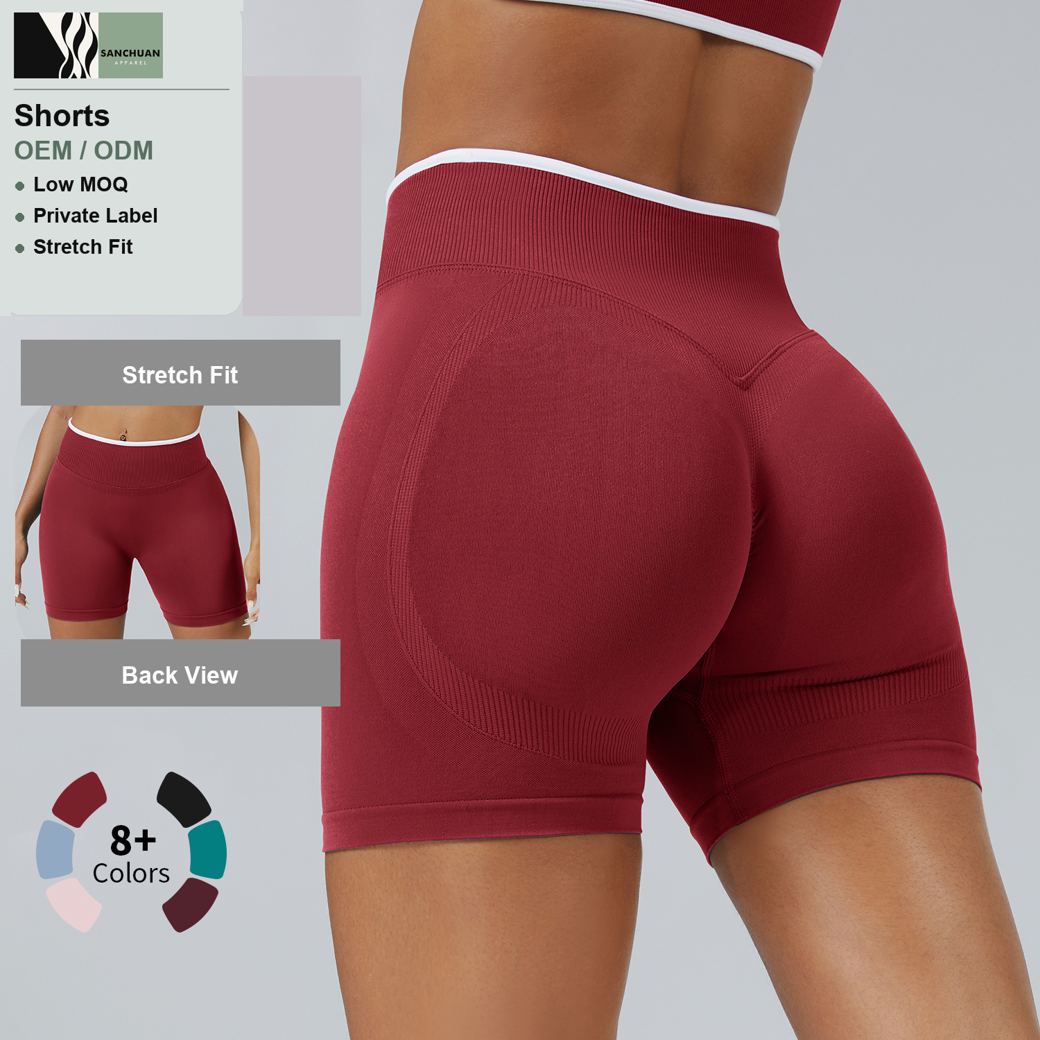 High Waist Yoga Shorts Seamless Comfort Support detail image 4