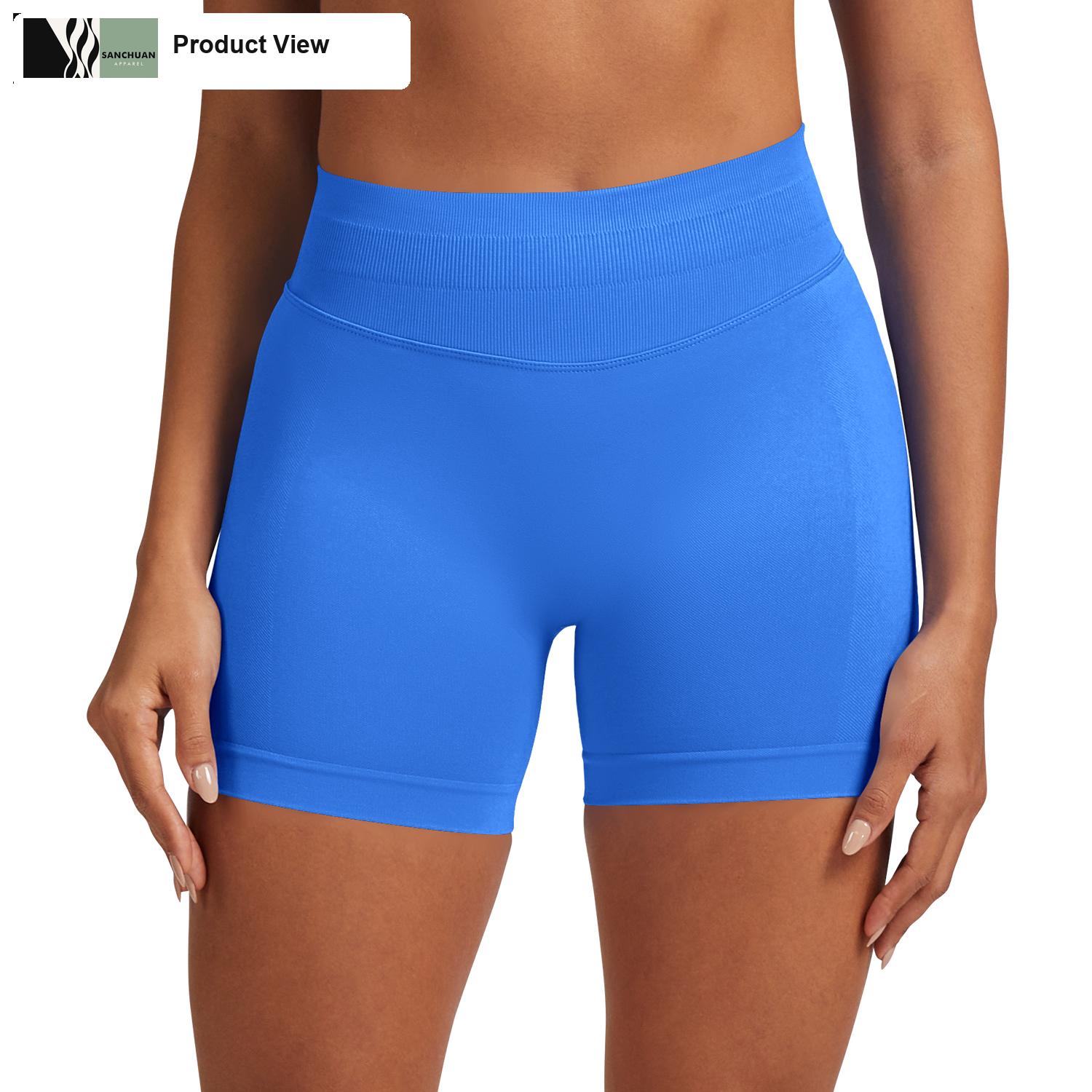High Waist Yoga Shorts With Side Pocket detail image 1
