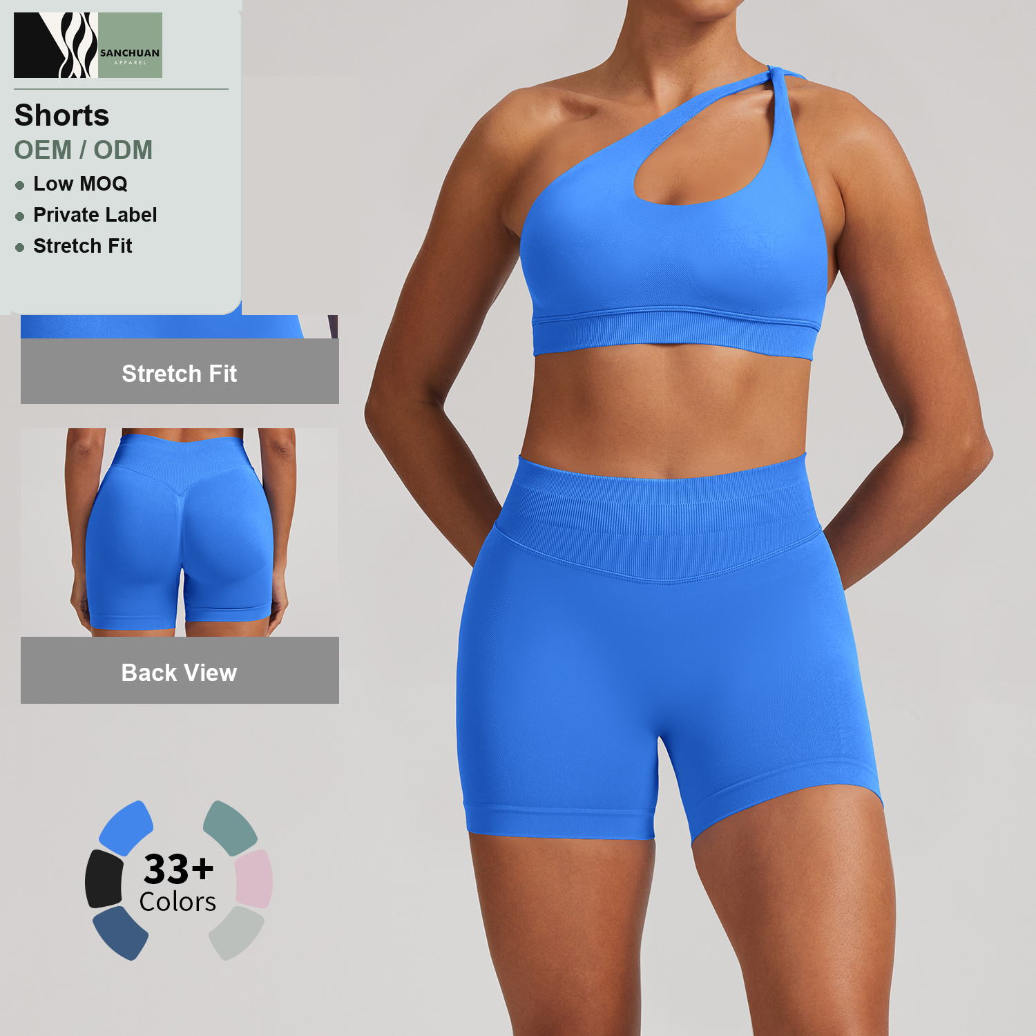 High Waist Yoga Shorts With Side Pocket detail image 3