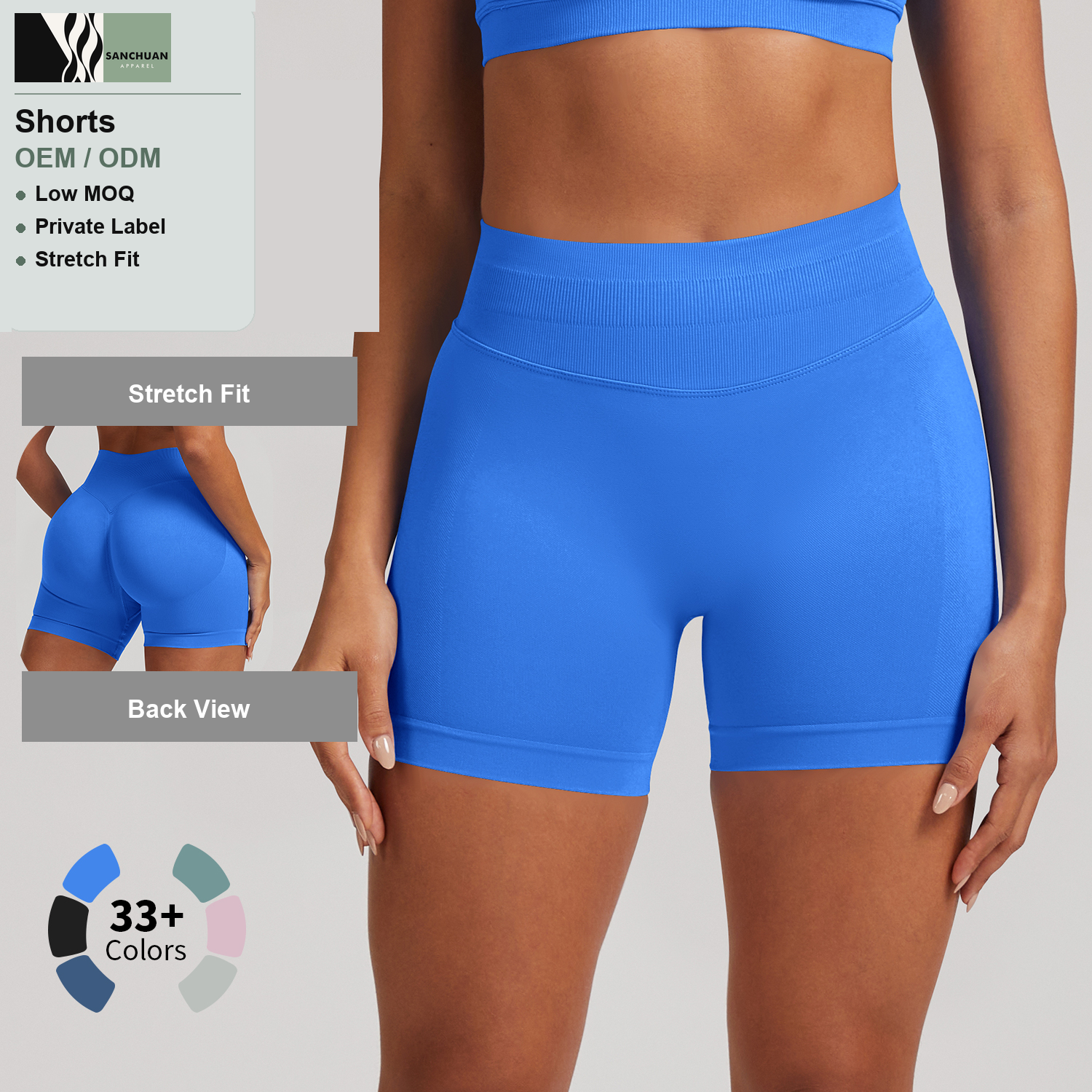 High Waist Yoga Shorts With Side Pocket detail image 4