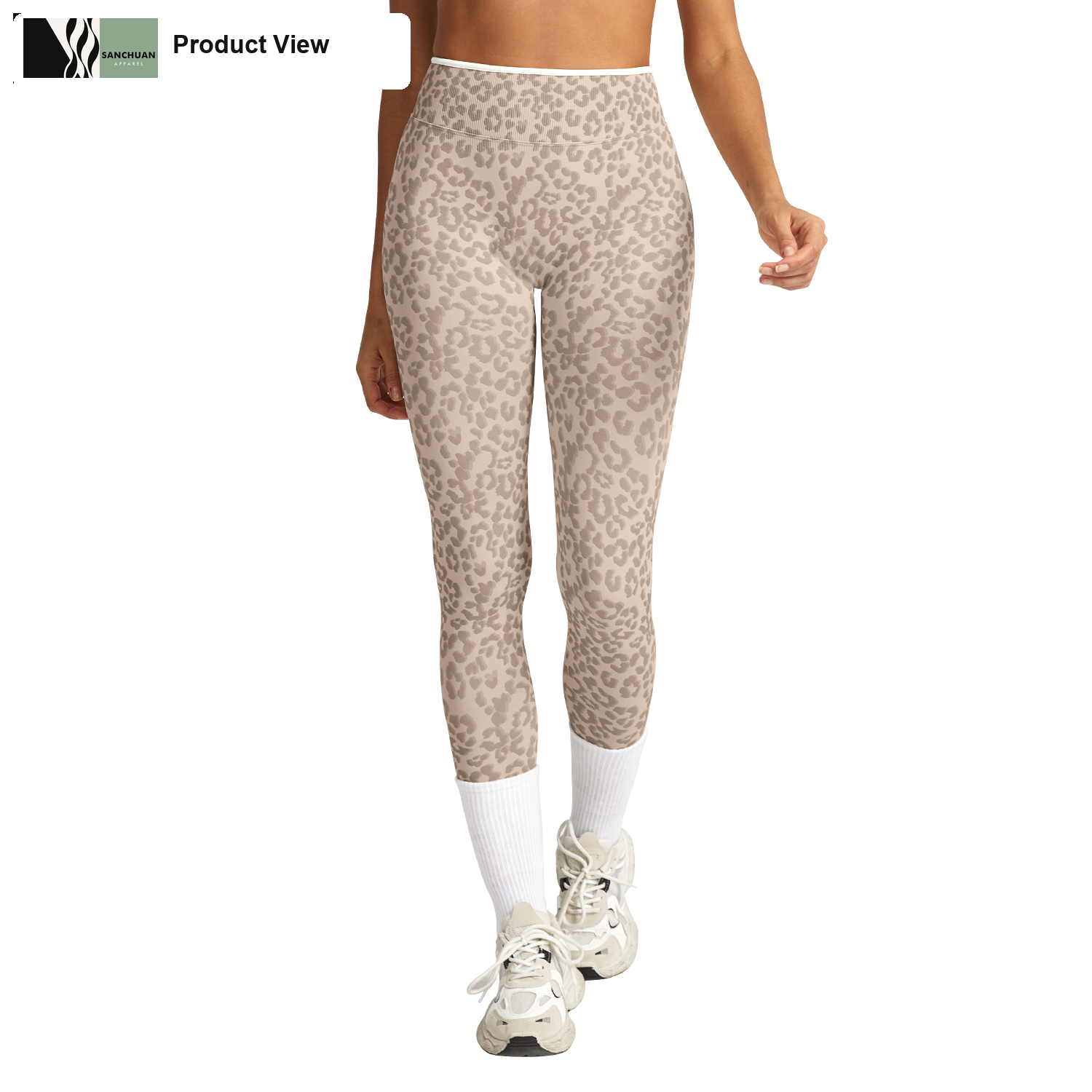 Leopard Print High Waist Yoga Leggings detail image 2
