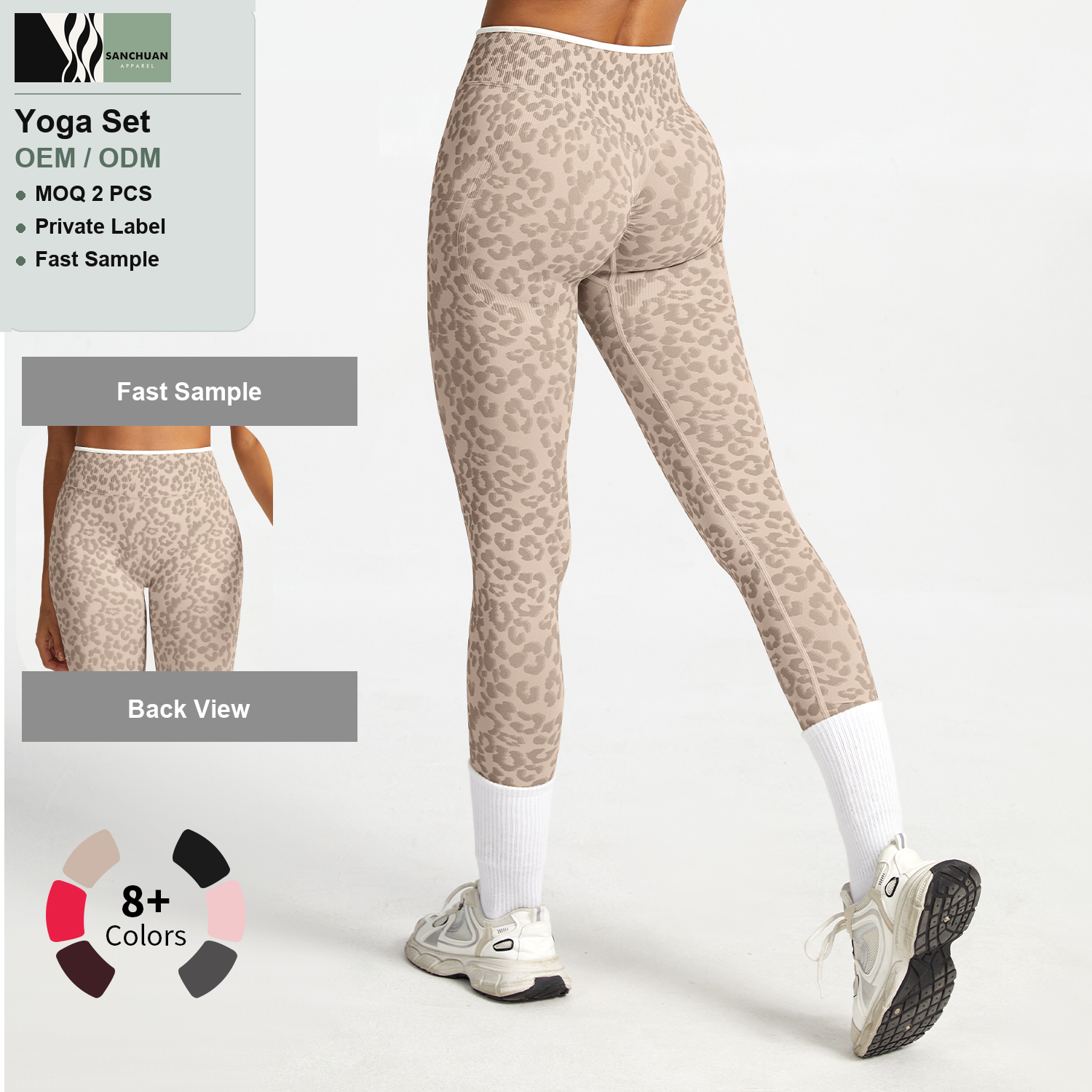 Leopard Print High Waist Yoga Leggings detail image 4