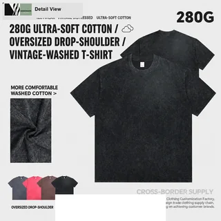 280g Washed Cotton T-Shirt detail image 2