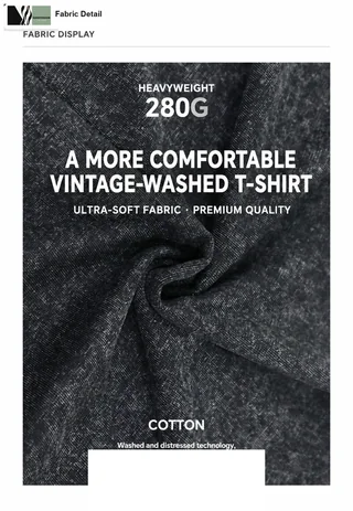 280g Washed Cotton T-Shirt detail image 5