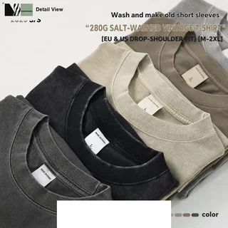280g Washed Cotton T-Shirt detail image 4