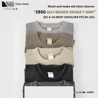 280g Washed Cotton T-Shirt detail image 6