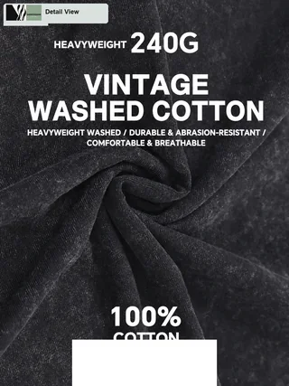 240g Washed Cotton T-Shirt detail image 2