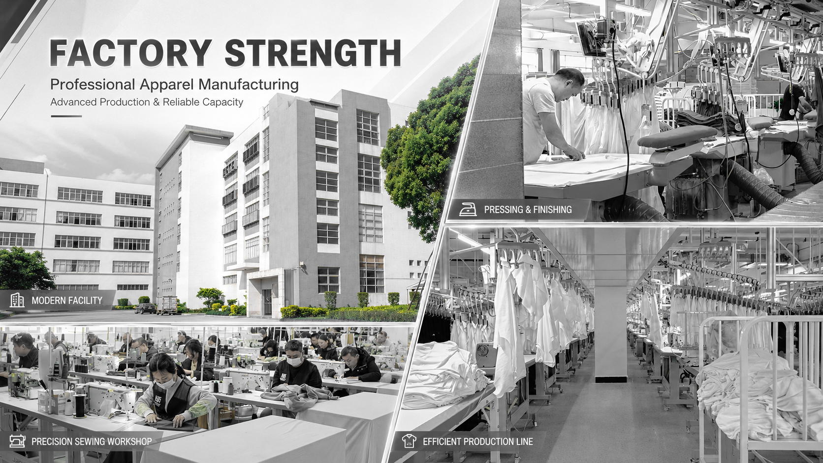 Sanchuan apparel factory and production areas